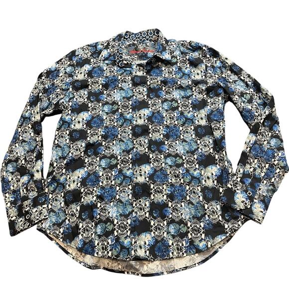 Robert Graham Mens Alloway Skull Button Shirt Classic Fit Flip Cuff Size Large - Picture 1 of 11